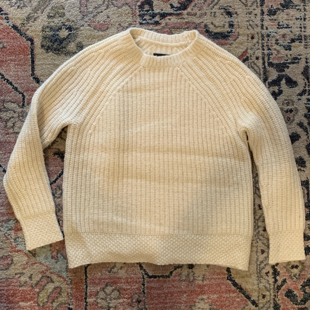Nili Lotan Alpaca Ivory Cream Crew Sweater